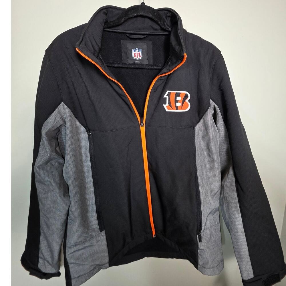 NFL Cincinnati Bengals Men’s Lightweight Full Zip Jacket NWT Small Black Gray
